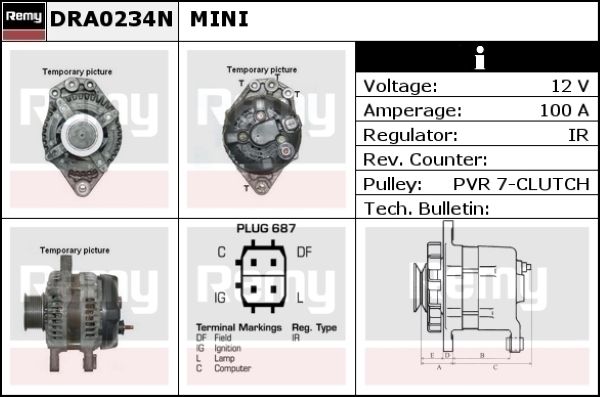 DELCO REMY Генератор DRA0234N